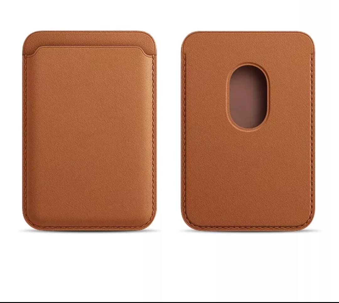 Apple iPhone ile Uyumlu MagSafe özellikli Deri Cüzdan (Kahverengi)