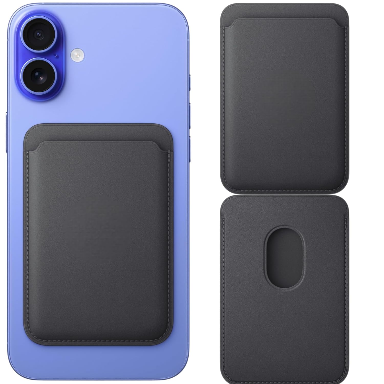 Apple iPhone için MagSafe özellikli Deri Cüzdan (Koyu Kiraz)