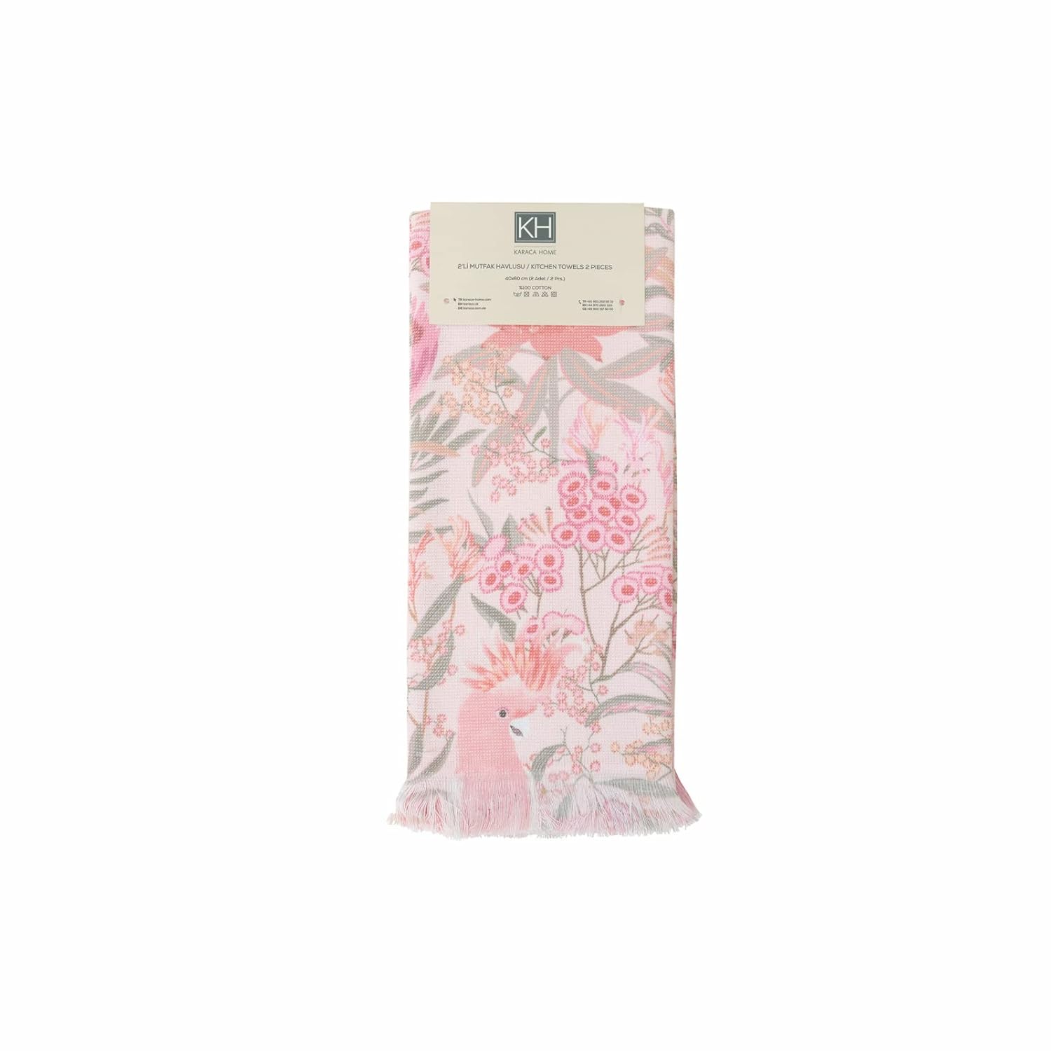 Karaca Home Garden Pudra %100 Pamuk Mutfak Havlusu 2li 60x40 cm