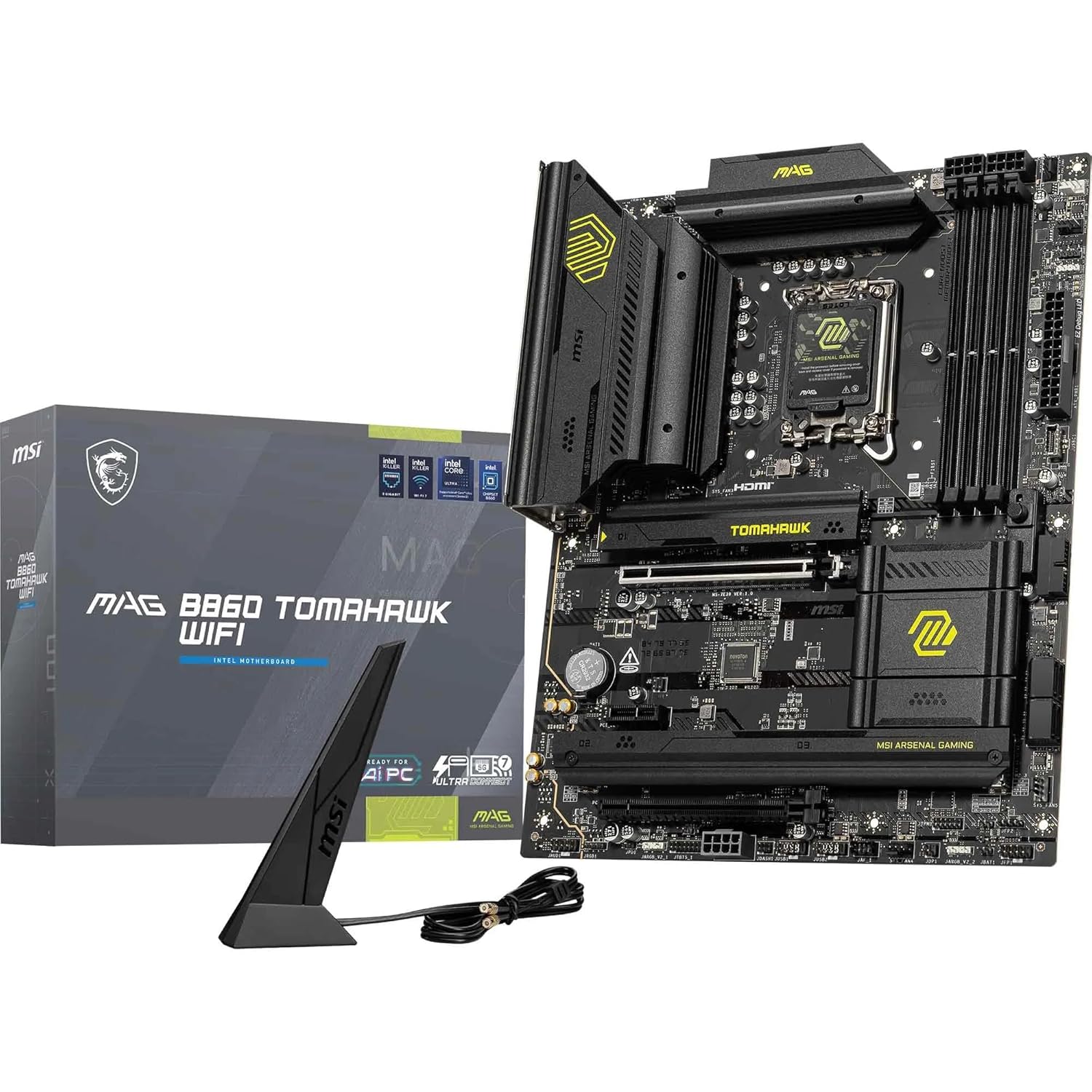 MSI MB MAG B860 TOMAHAWK WIFI SOKET 1851 DDR5 9200MHZ(OC) 3xM.2 2x TB4 HDMI DISPLAY 5G LAN WIFI 7 ATX