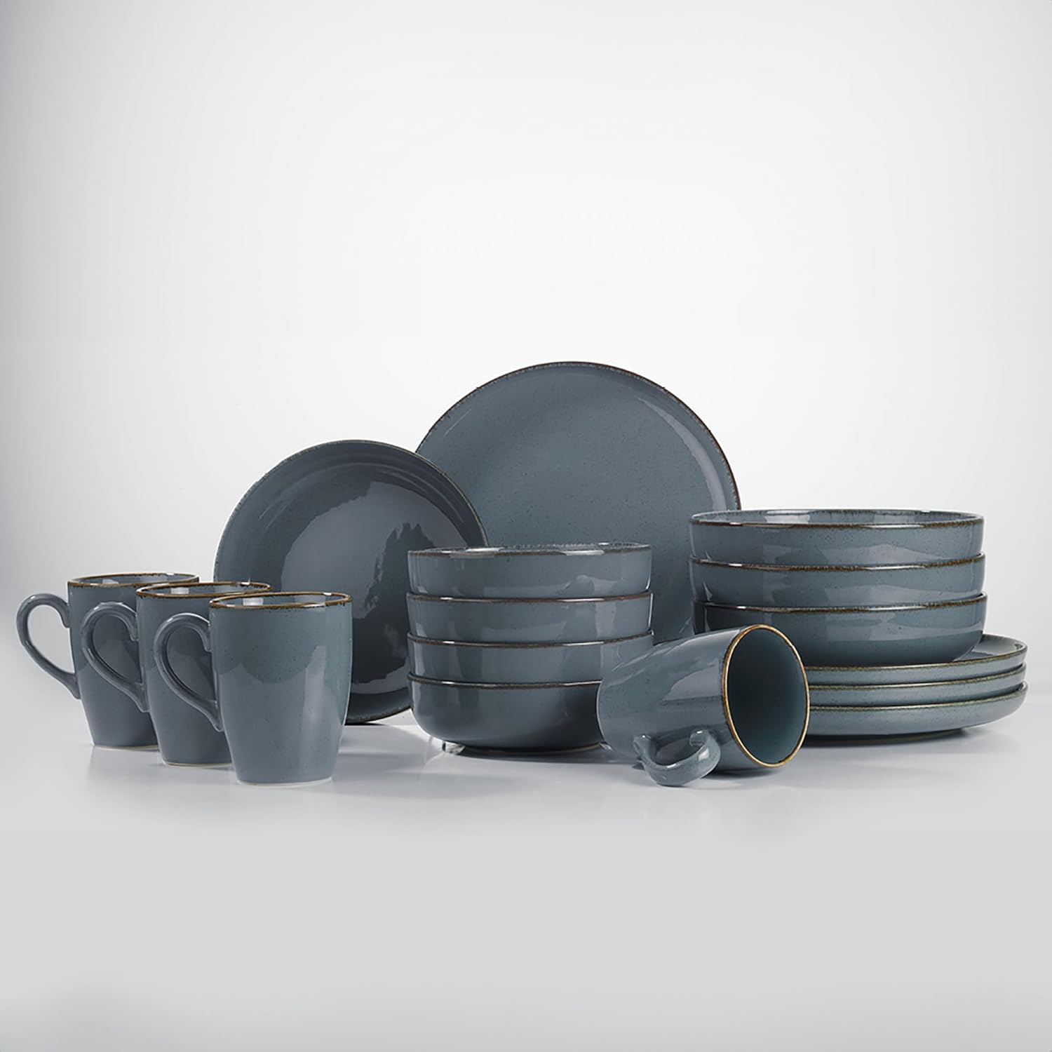 Kütahya Porselen Moderna 4 Kişilik 16 Parça Yemek Takımı 730P01 Mavi