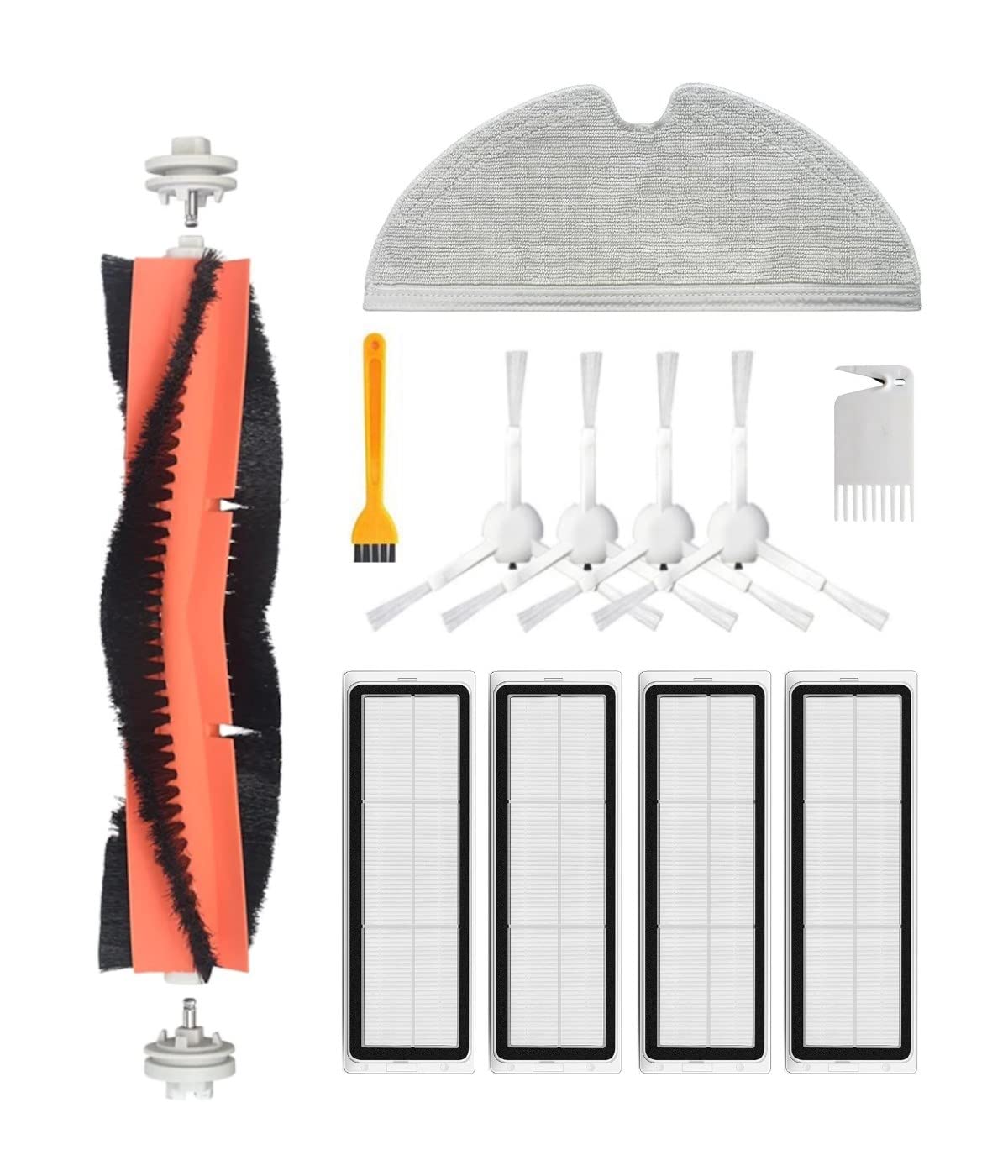 robotyedek Vacuum Mop 1C/2C/Dreame F9 Uyumlu Yedek Fırça Hepa Filtre Mop Seti-12 Parça