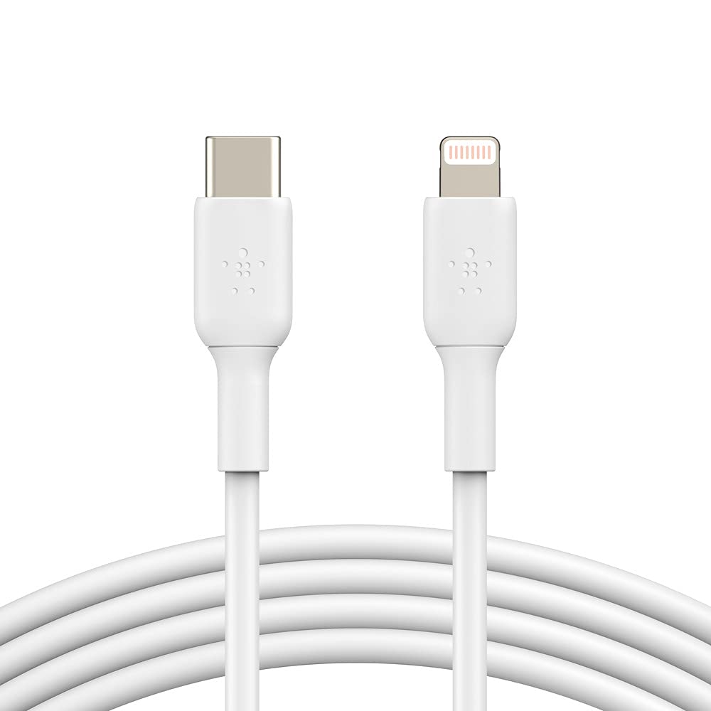 Belkin USB-C - Lightning Kablosu (Hızlı Şarj Kablosu) Hızlı Şarj MFi Sertifikalı USB-C Kablosu (Beyaz, 1 m)