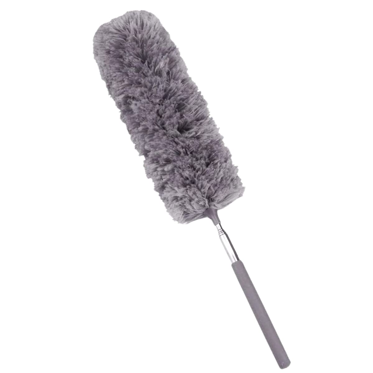 Buffer 140 Cm Teleskopik Uzatılabilir Mikrofiber Yumuşak Başlıklı Gri Toz Alma Fırçası Toz Püskülü Bükülebilir Dip Köşe Başlık