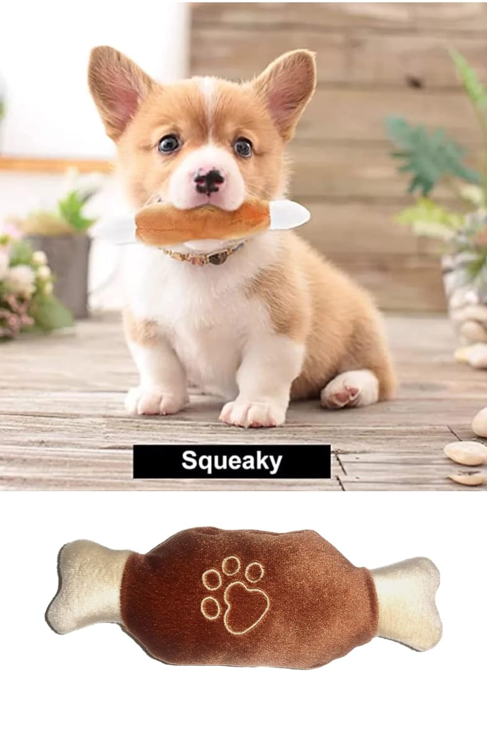 TİNEKE Peluş Kemik Dayanıklı Sesli Köpek Oyuncağı