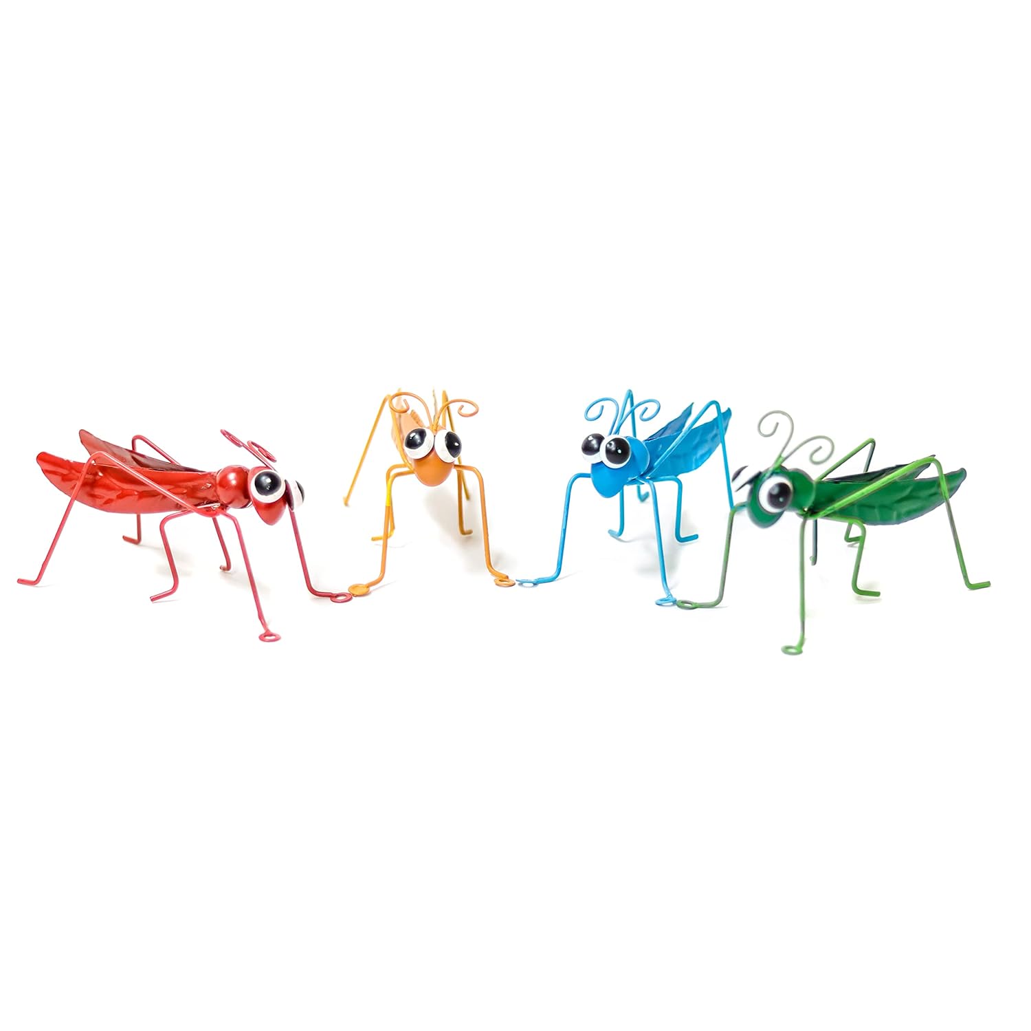 Trademark Innovations Metal Avlu Sanatı Dış Mekan Bahçe Veranda Çiçek Saksı Dekoru (4'lü Kriket Seti)