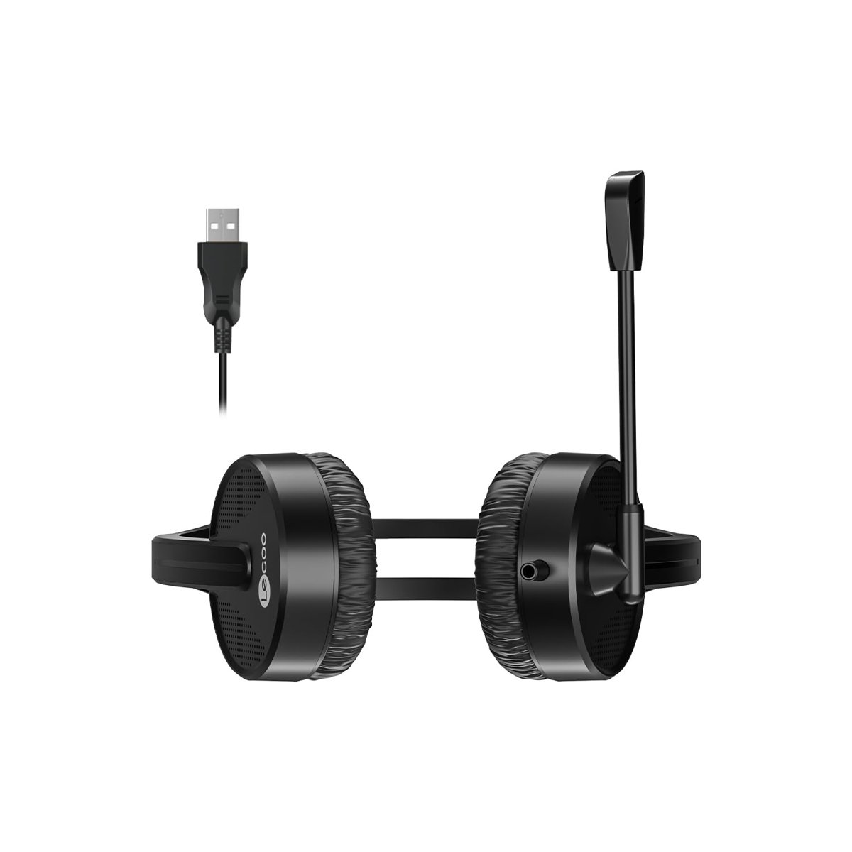 Lecoo HT106 USB Kablolu Mikrofonlu Kulak Üstü Kulaklık - PC, Laptop, Tablet, Telefon Uyumlu, Ergonomik Kulak Yastıkları, İş, Oyun, Çağrı Merkezi için, Esnek Mikrofonlu Kulak Üstü Kulaklık Siyah