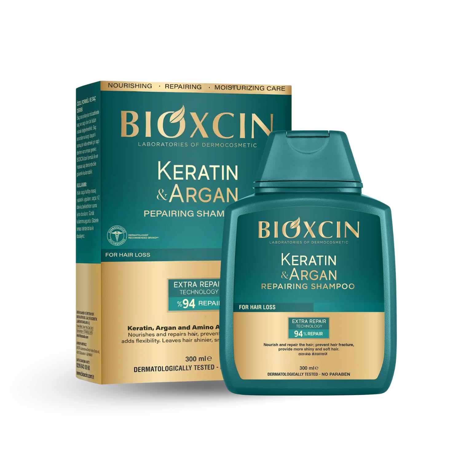 Bioxcin Keratin & Argan Onarıcı Şampuan 300 Ml - Yıpranmış Ve Hasar Görmüş Saçlar