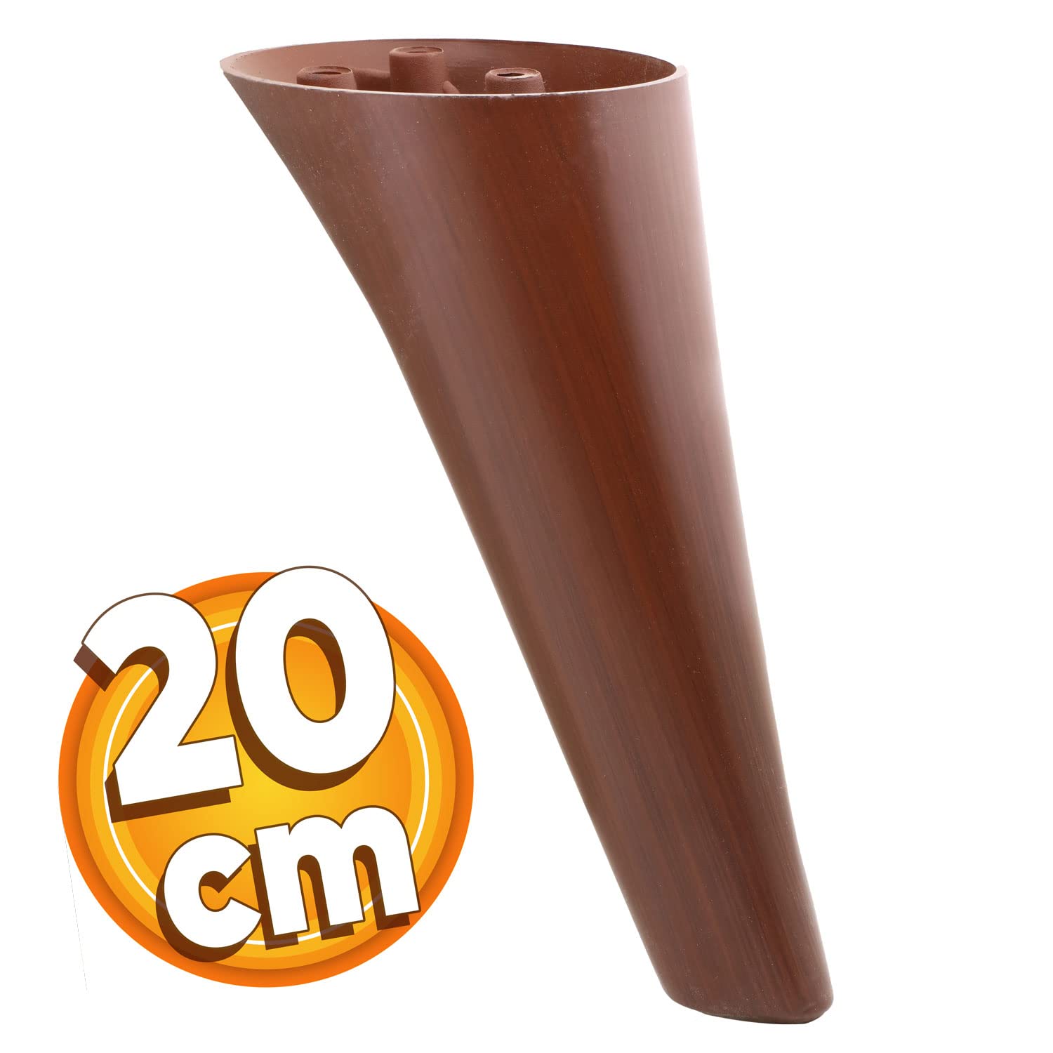 Badem10 Napoli Lüks Mobilya Kanepe Sehpa TV Ünitesi Koltuk Ayağı 20 cm Ahşap Desenli Kahverengi Baza Ayak