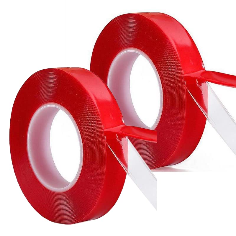 iPechStore 2 ADET Çift Taraflı Bant Silikon, Yapışkanlı Şeffaf Bant, Güçlü Tutuş, Çift taraflı süper güçlü akrilik montaj bandı, Avantajlı Fiyat (18mm X 2 METRE)