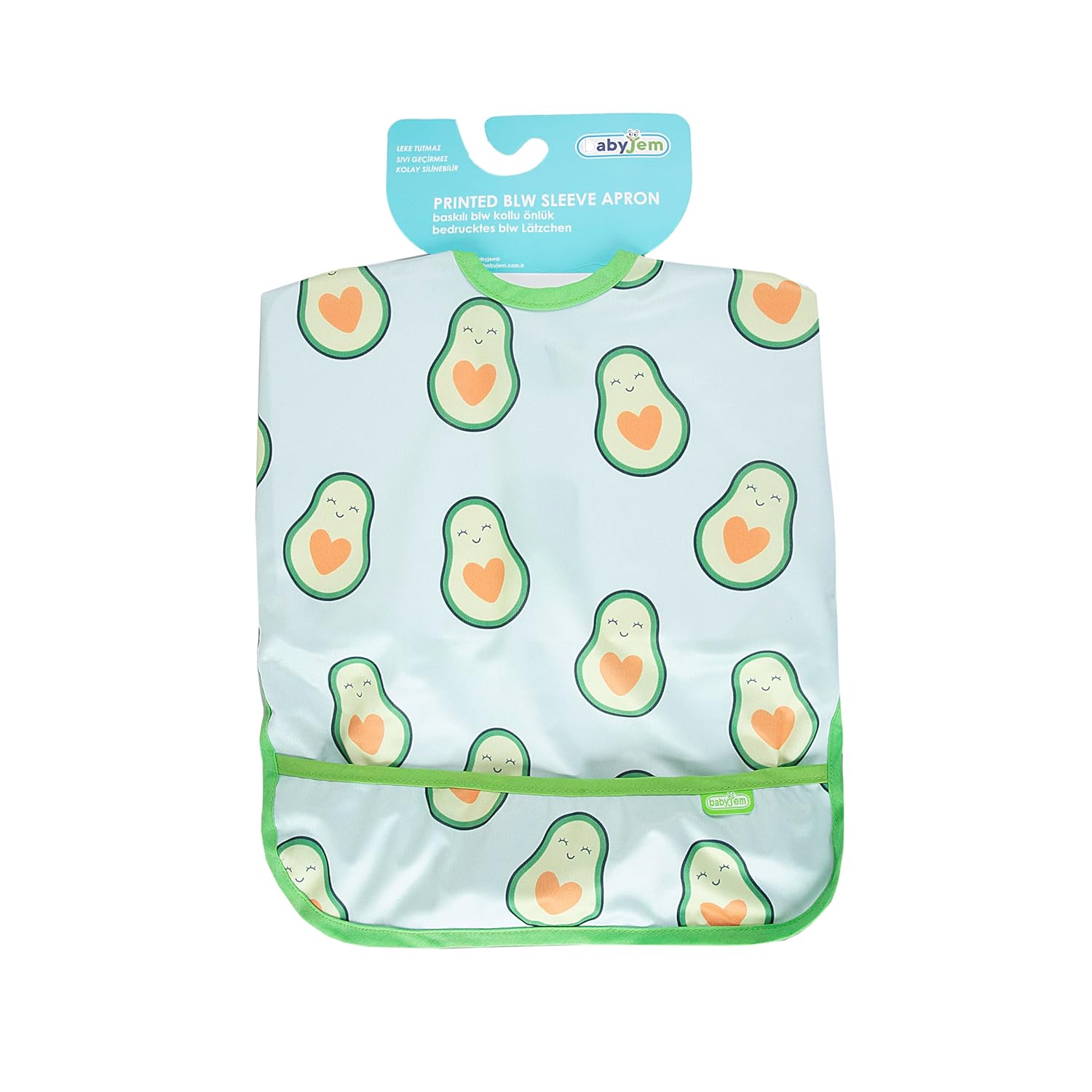 Babyjem Baskılı Kollu Mama Önlüğü 784 (Yeşil)