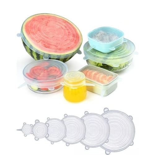 Luti Concept Tazeliği Koruyan Elastik Silikon Streç Kapak Esnek Silikon Strech Saklama Kabı Kapakları 6'lı