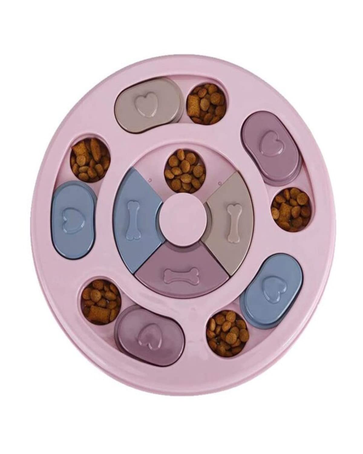 TİNEKE Köpek oyuncağı mama bulmaca yavaş besleyici köpek gıda dağıtıcı yavaş yeme (PEMBE)