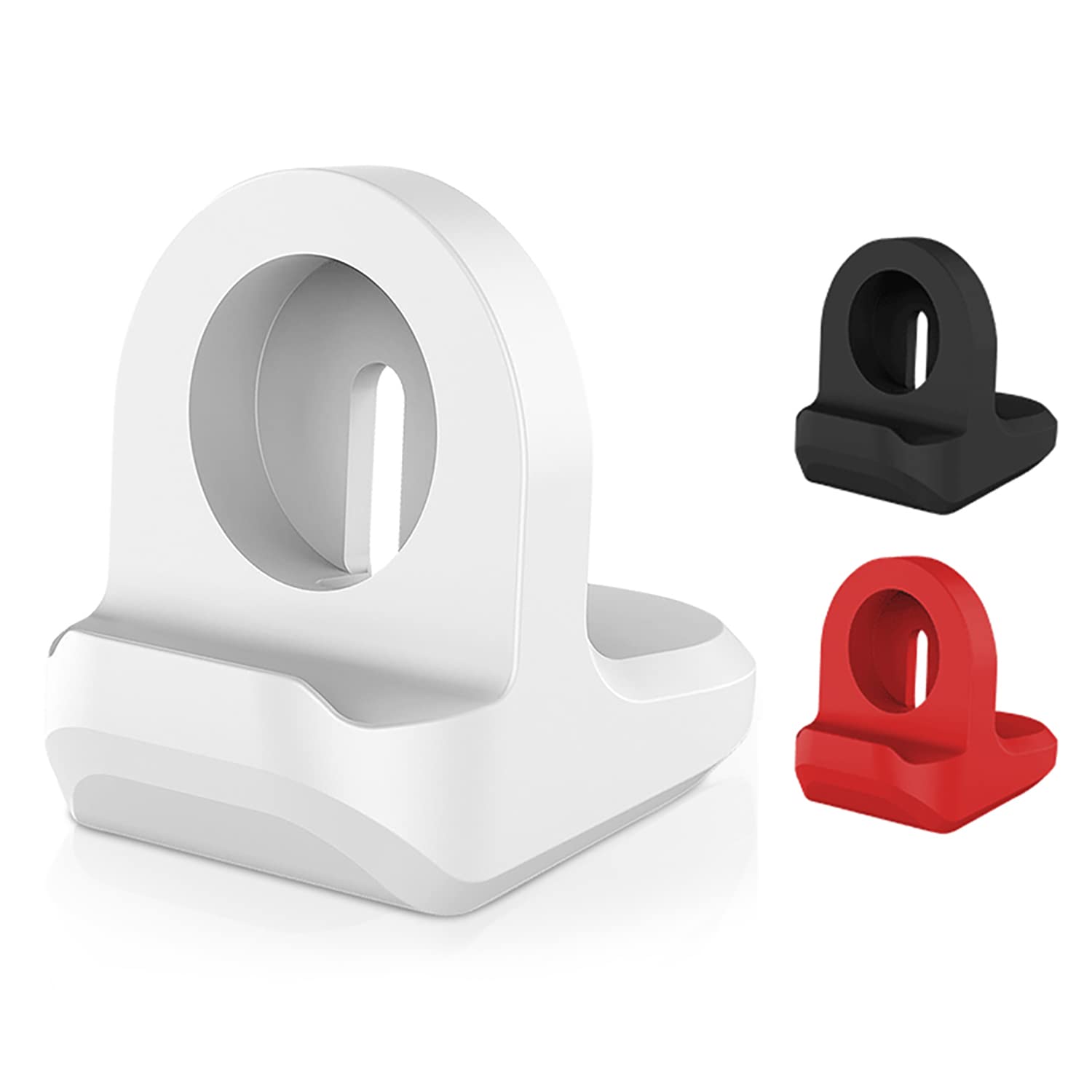 Microcase Apple Watch Tüm Seriler ile Uyumlu Mini Silikon Şarj Standı - AL3569 (Siyah)