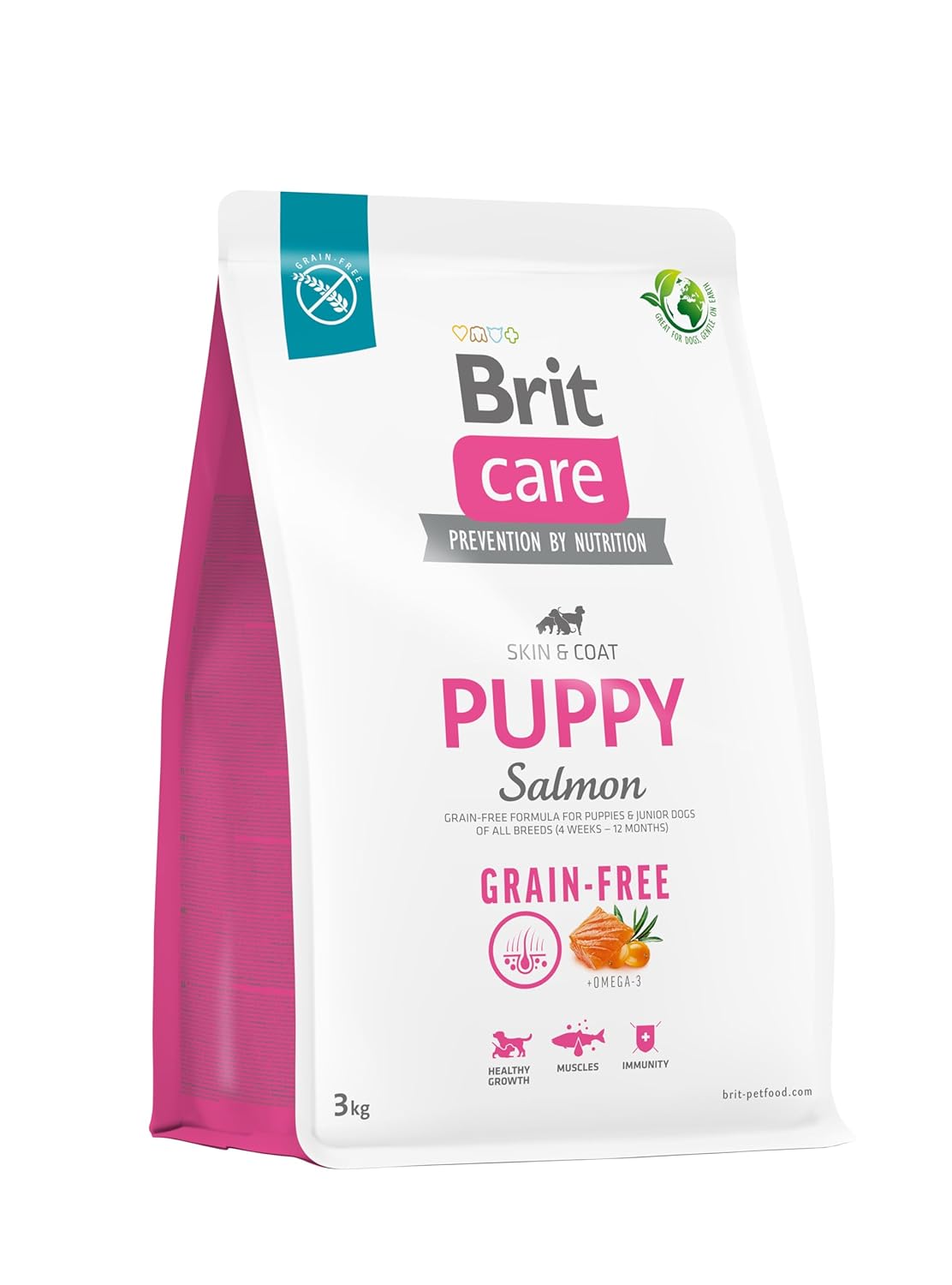 Brit Care Skin & Coat, Deri Ve Tüy Hassasiyeti Olan Yavru Köpekler İçin, Tahılsız, Somon Balıklı Kuru Mama, 3 kg