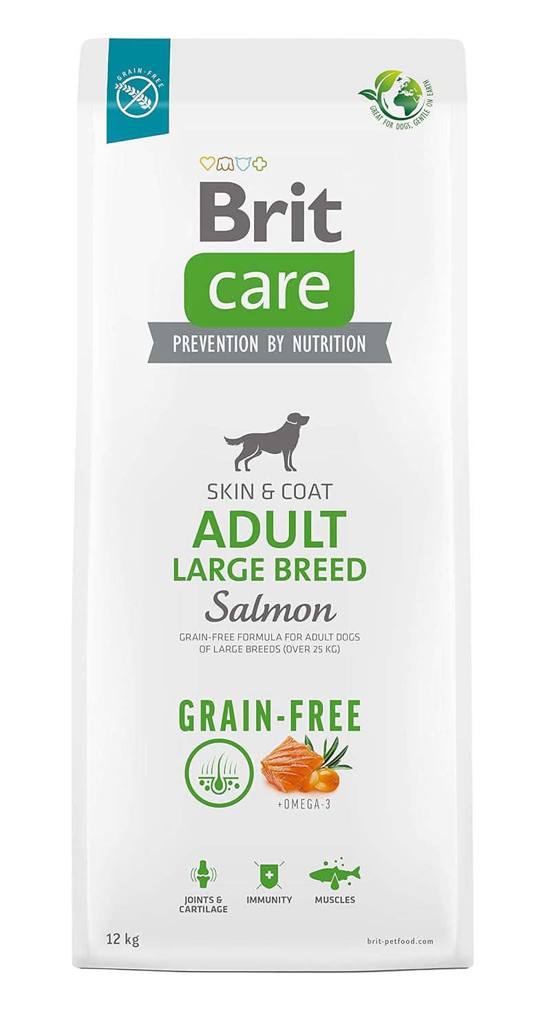 Brit Care Adult Large Breed, Deri Ve Tüy Hassasiyeti Olan, Büyük Irk - Yetişkin Köpekler İçin, Tahılsız, Somon Balıklı Kuru Mama, 12 kg