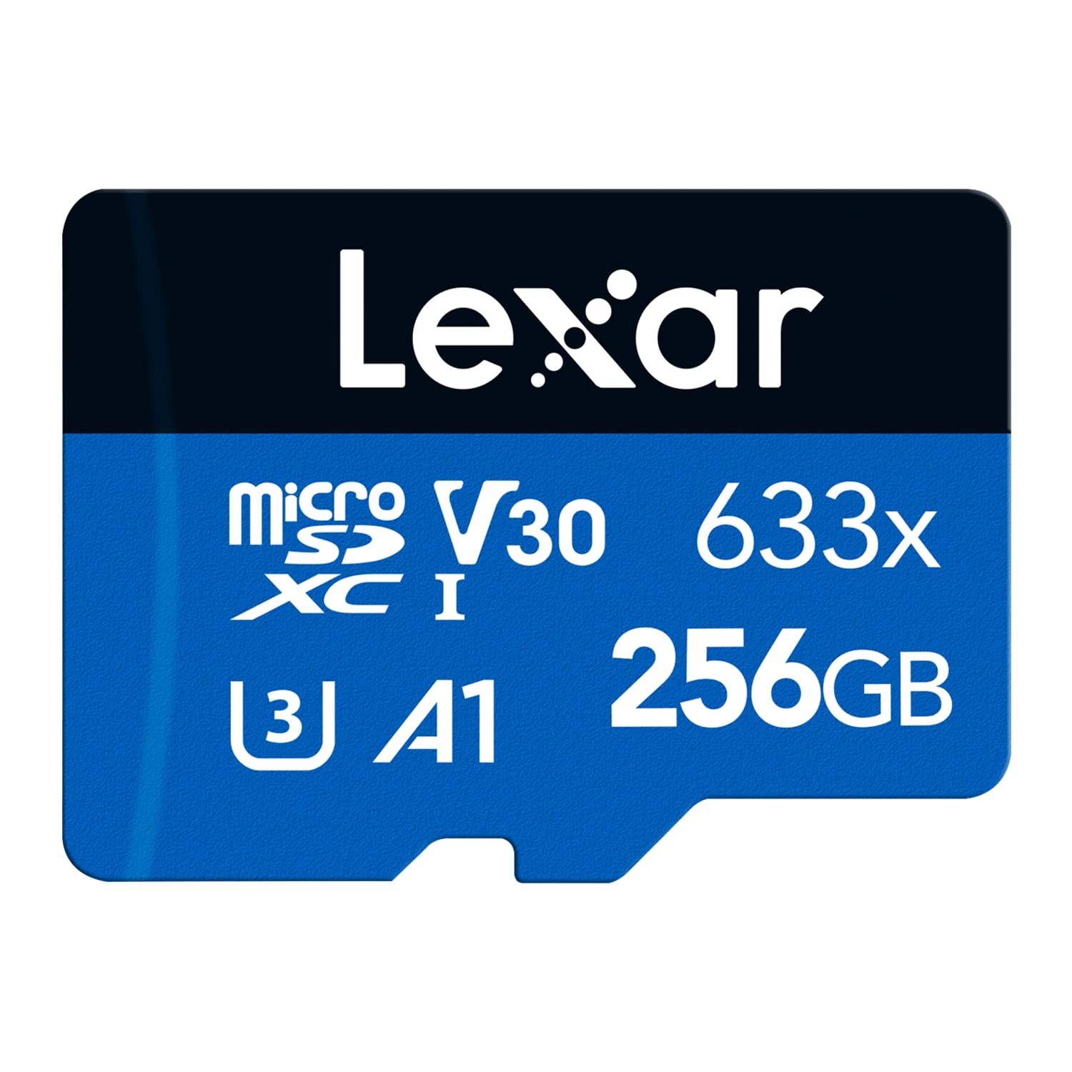Lexar 633 x 256 GB Micro SD kart, microSDXC UHS-I kartı + SD adaptörü, 100 MB/sn'ye kadar okuma, hafıza kartı Micro SD A1, C10, U3, V30, cep telefonu/tablet/güvenlik kamerası için (LMS0633256G-BNAAA)