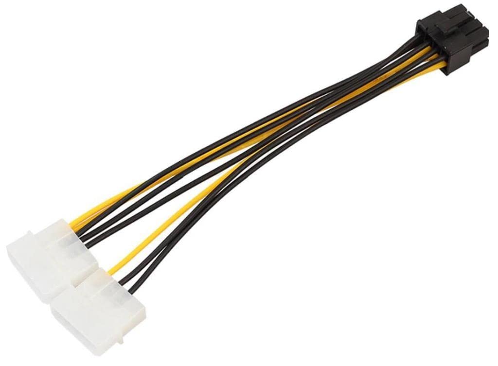 PrimeX Plus PX-4260 2xMolex to 8 PİN Ekran Kartı Güç Kablosu Çevirici, 4pin to 8pin Ekran Kartı Güç Kablosu