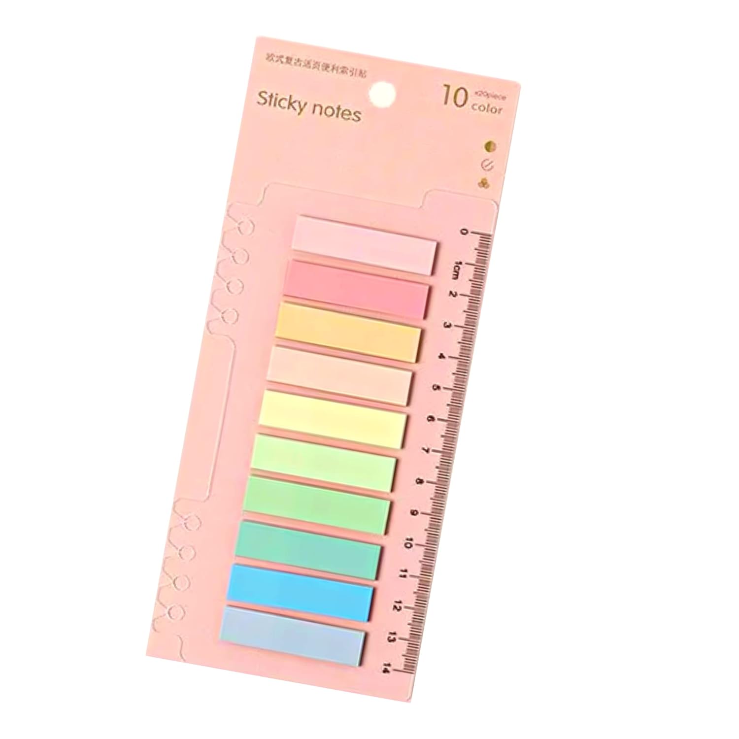 EZOSHOP Post İt 10 Renkli 200 Yaprak Yapışkan Not Kağıtları Sticky Notes Etiket Not Defteri Kitap Ayracı (Vanilya Tam)