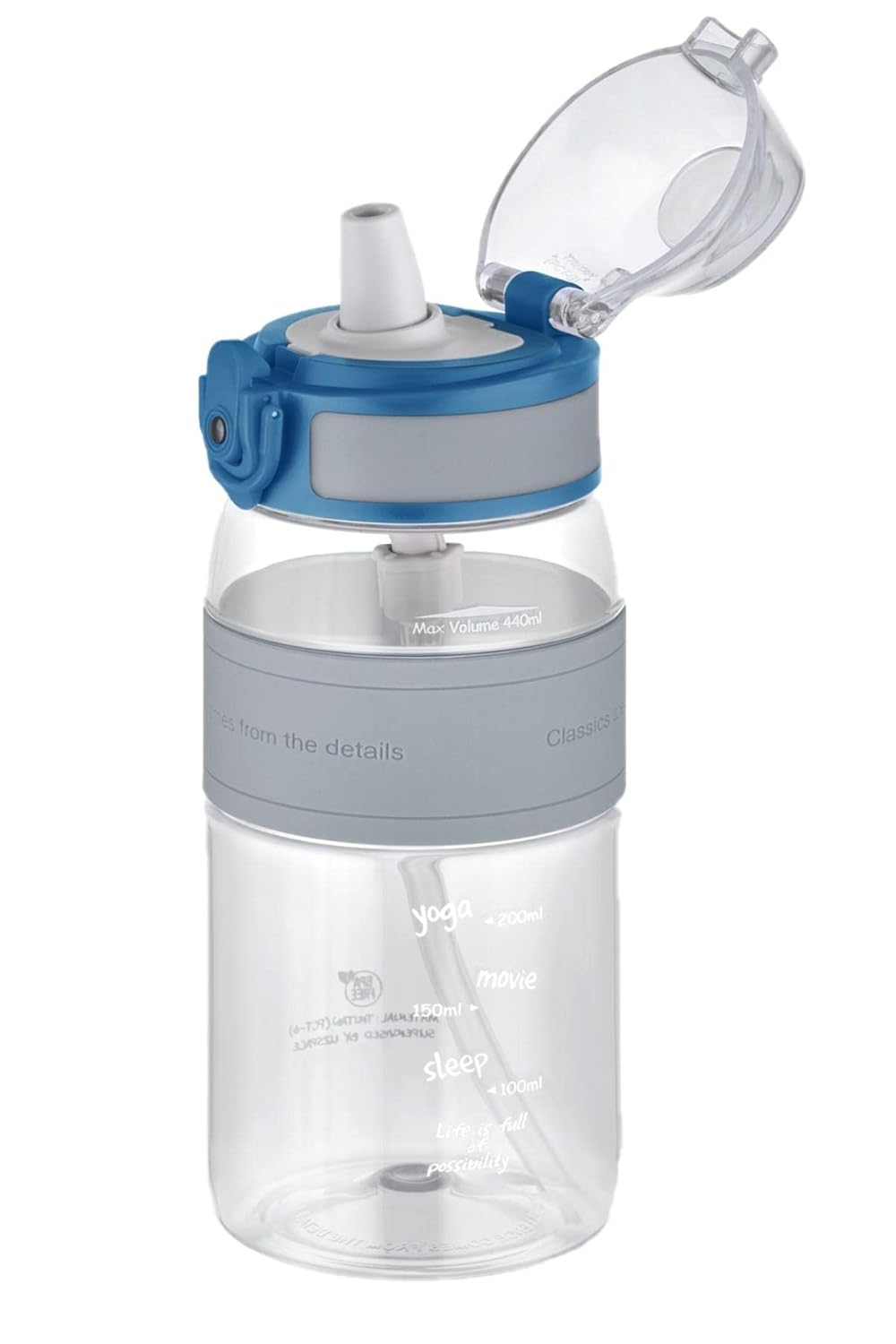 Uzspace FiftyFifty Pipetli(ısırılamaz) 440 ml Silikon Gövde Tritan Su Matarası