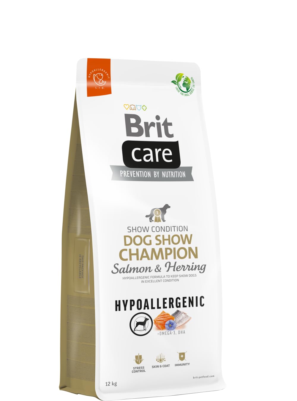 Brit Care Dog Show Champion, Yarışma Köpekleri Kondisyonu İçin, Hipoalerjenik, Somon Balıklı Ve Ringa Balıklı Kuru Mama, 12 kg
