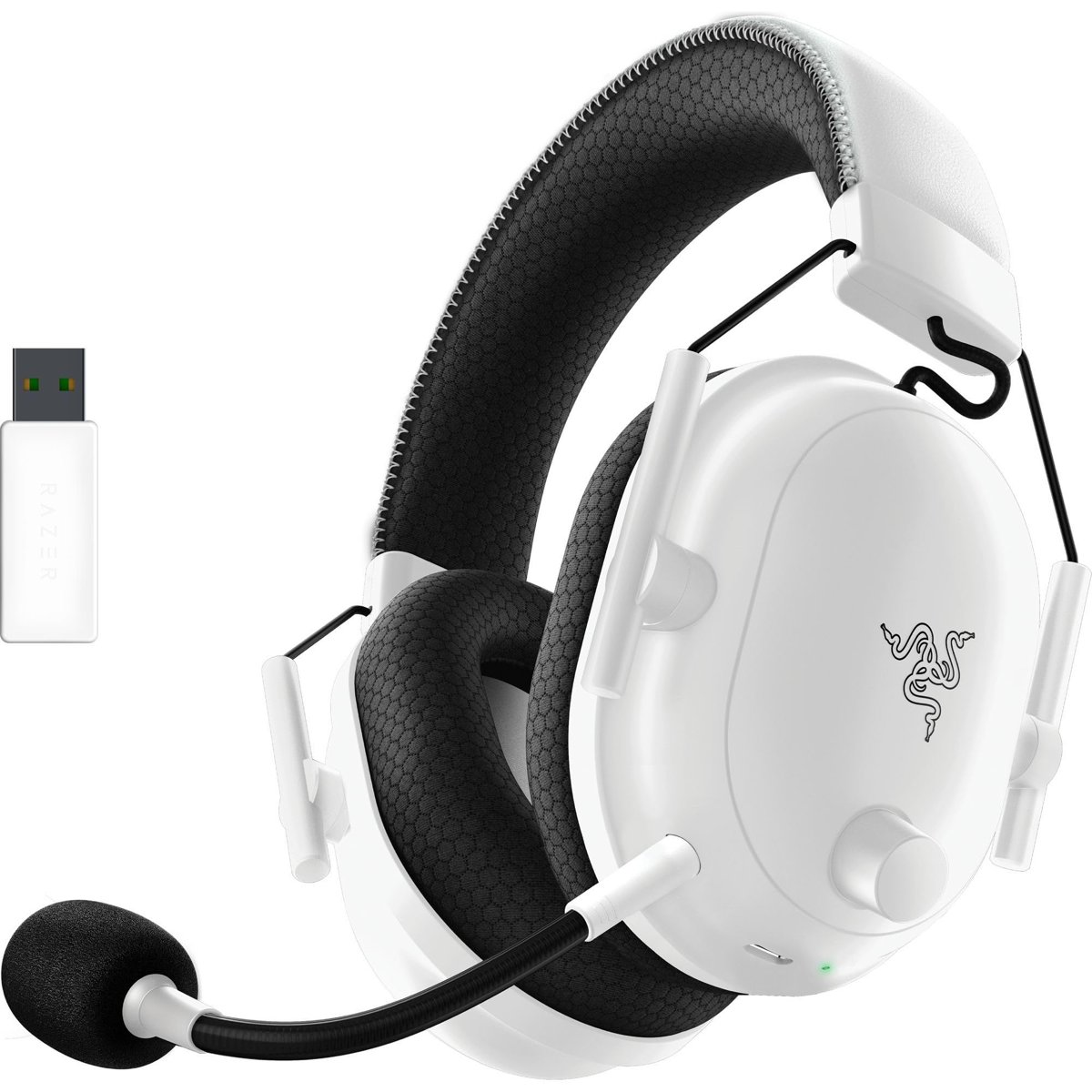 Razer BlackShark V2 Pro (2023) - PC Premium Kablosuz E-Spor Kulaklığı (HyperClear Süper Geniş Bant Mikrofon, TriForce Titanyum 50mm Sürücü, HyperSpeed ​​Kablosuz, 70 Saat Pil) Beyaz