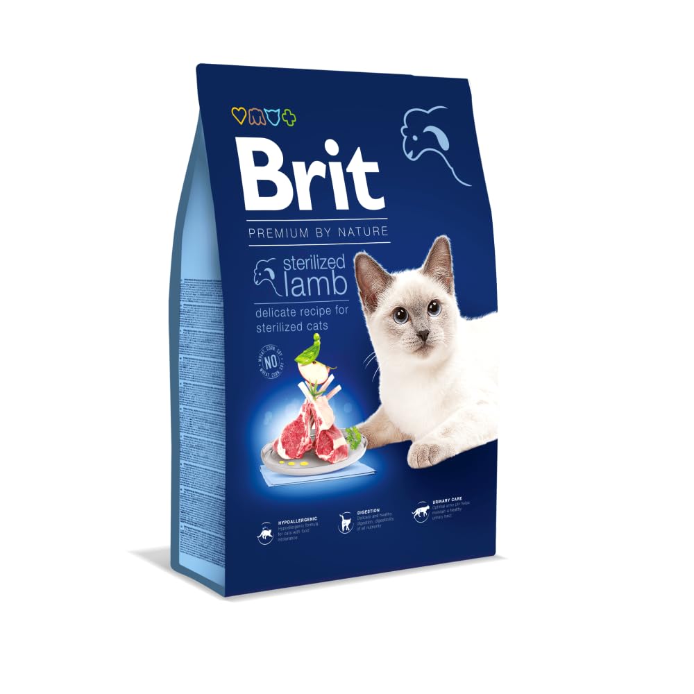 Brit Premium By Nature Kısırlaştırılmış Kediler İçin, Kuzu Etli Kuru Mama, 8 kg