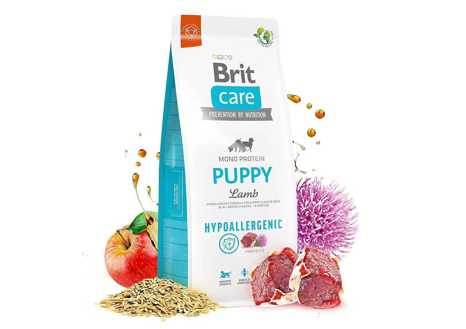Brit Care Puppy, Yavru Köpekler İçin Tek Proteinli, Hipoalerjenik, Kuzu Etli Kuru Mama, 3 kg