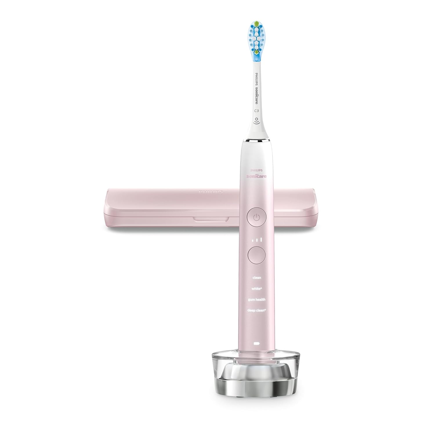 Philips Sonicare DiamondClean 9000 Şarjlı Diş Fırçası, 4 Temizlik Modu, Basınç Sensörü, Seyahat Kabı ve Sonicare Uygulama Desteği, Pembe Geçişli, HX9911/84
