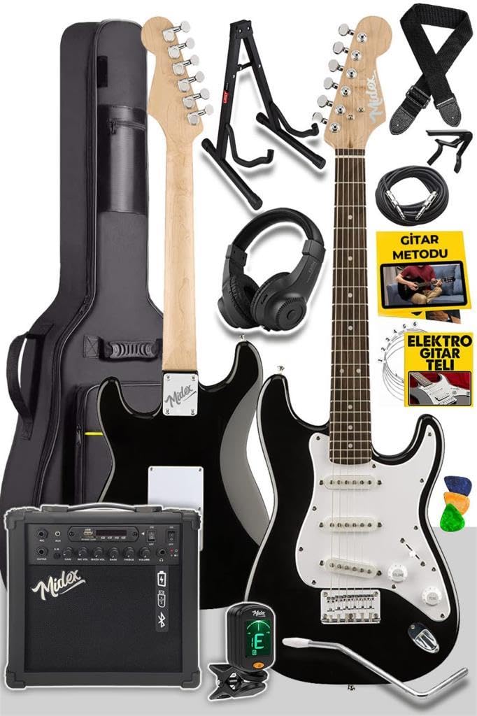 Midex RPH-30WB-25AMP Gül Klavye SSS 25W Amfili Elektro Gitar Seti