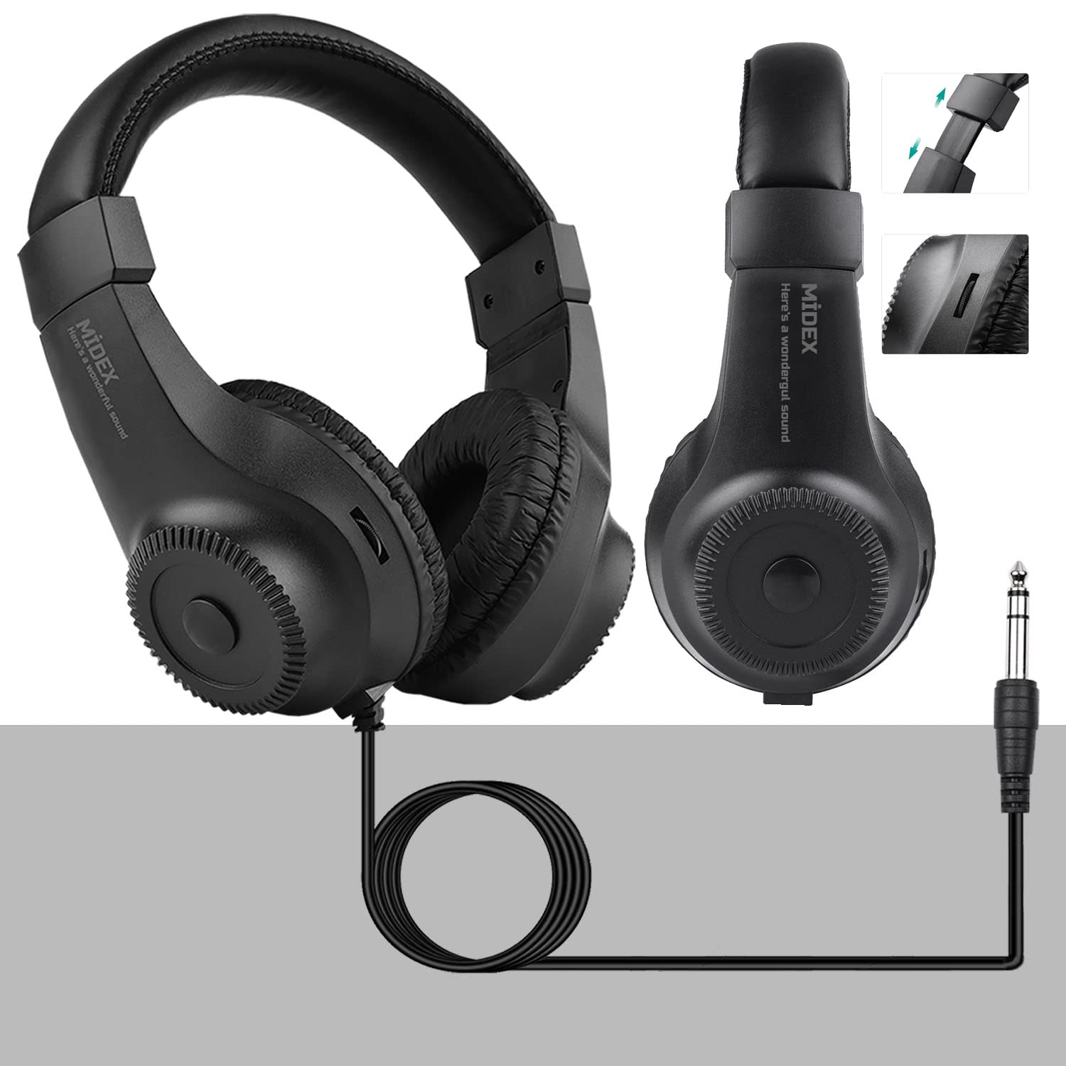 Midex RS-20 Stereo Kulaklık 50mm Sürücü 32 Ohm Çok Amaçlı Stüdyo Referans Dinleme DJ