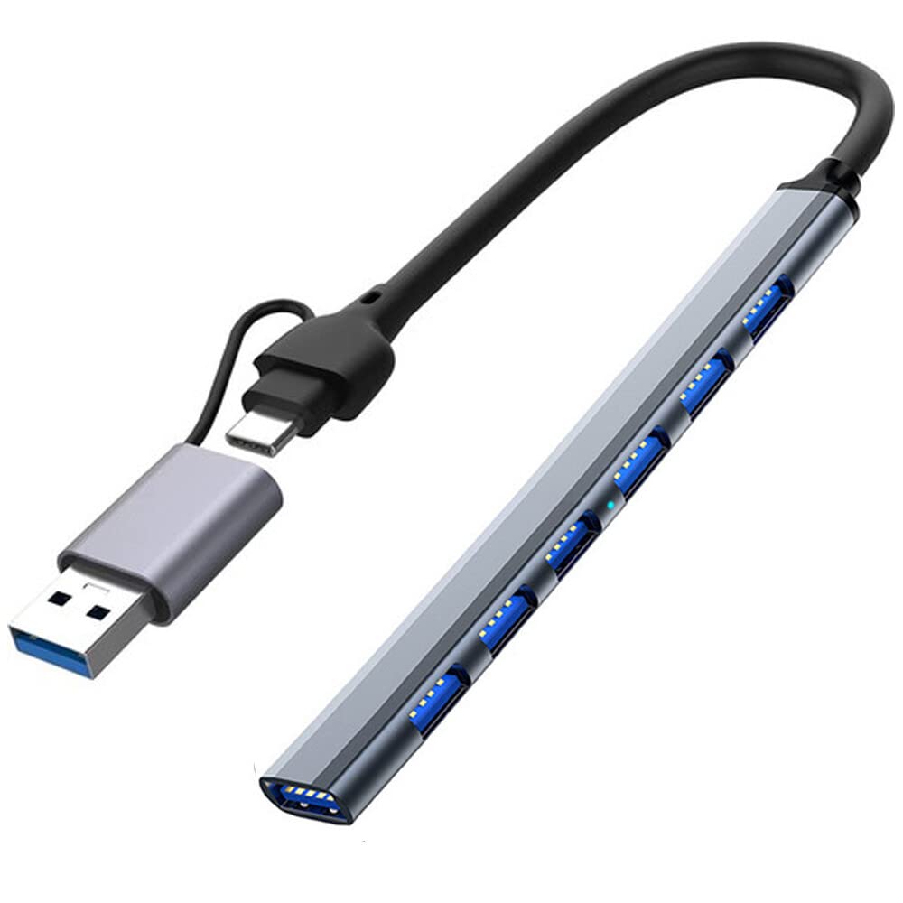 Coverzone Type-C USB 3.0 7 Portlu Hub Otg Çoğaltıcı Pc Telefon Bilgisayar Uyumlu Veri Aktarımı Mouse Klavye Bağlantısı ADS303D