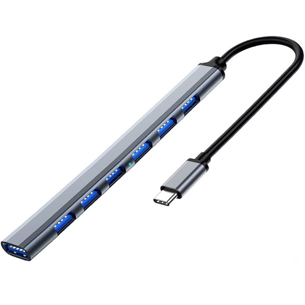 Coverzone Type-C USB 3.0 7 Portlu Hub Otg Çoğaltıcı Pc Telefon Bilgisayar Uyumlu Veri Aktarımı Mouse Klavye Bağlantısı ADS303C