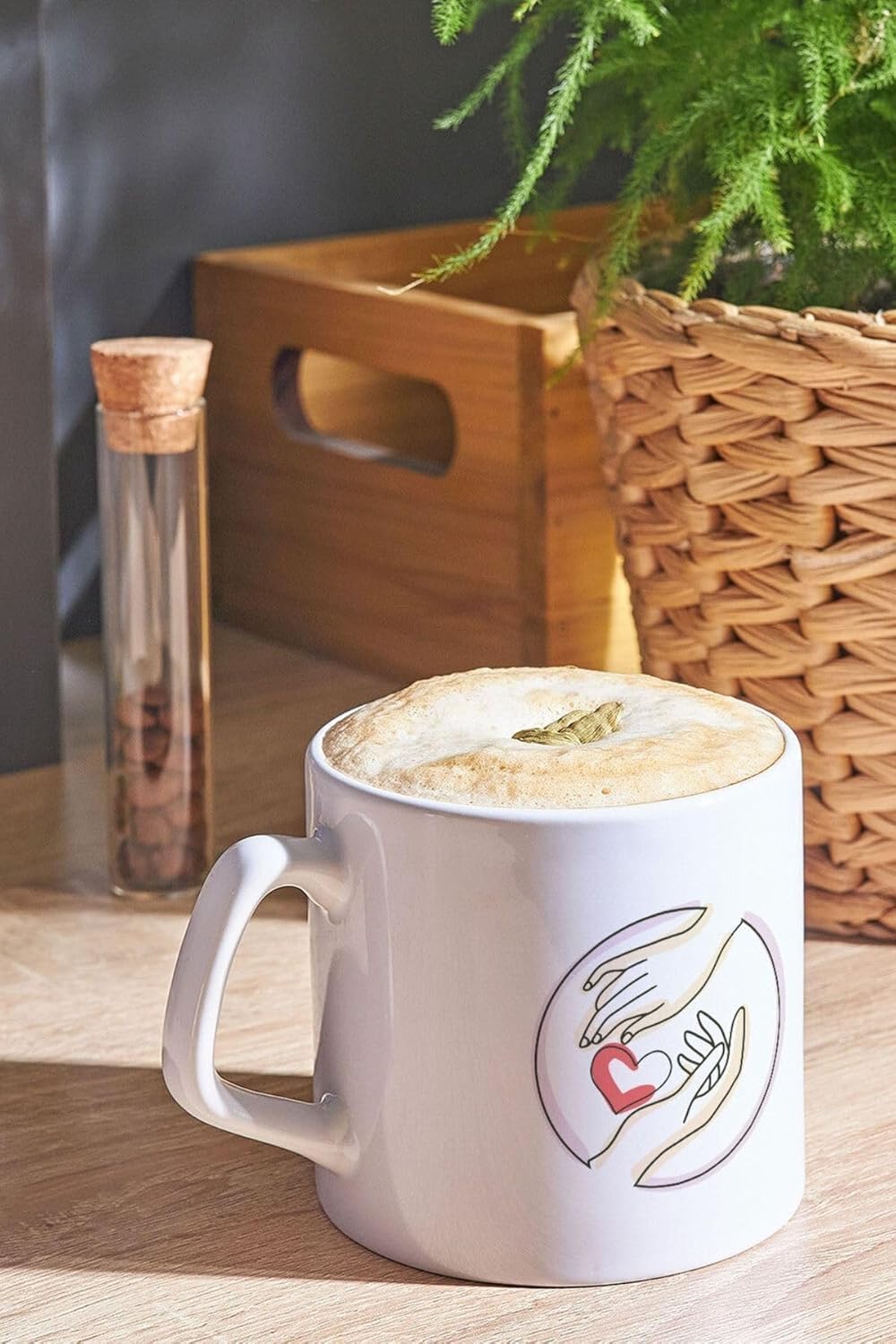 Hediyesepeti Piktogram Tasarımlı Tutuşan Eller Kahve Kupa Bardak Çay Kahve Bardağı