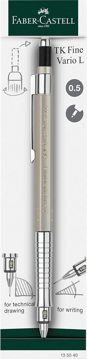 Faber-Castell TK Fine Vario Lüx Versatil Kalem, 0.5 mm, Champagne Gold, Ayarlanabilir Uç, Ergonomik
