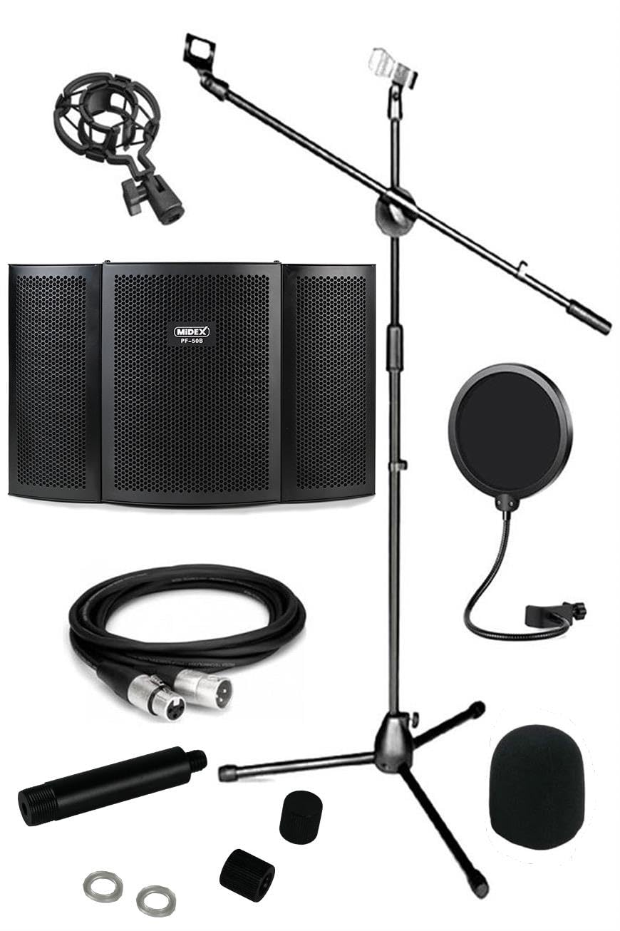 Lastvoice PF-50B Mikrofon Ses Yalıtım Paneli + Stand Kablo Filtre Seti