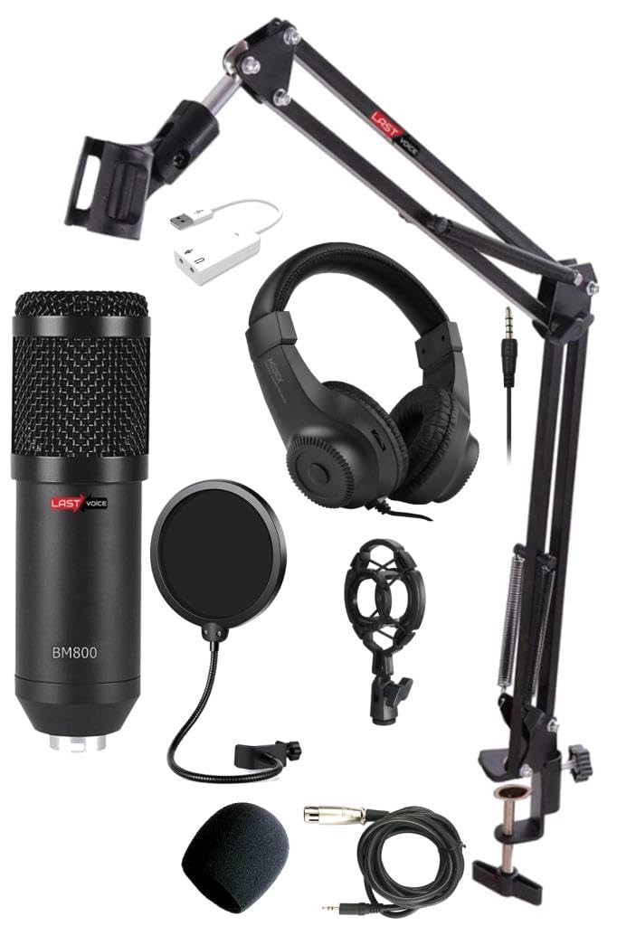 Lastvoice BM800K Mikrofon Seti (Stand Filtre 7.1 Ses Kartı Kulaklık)