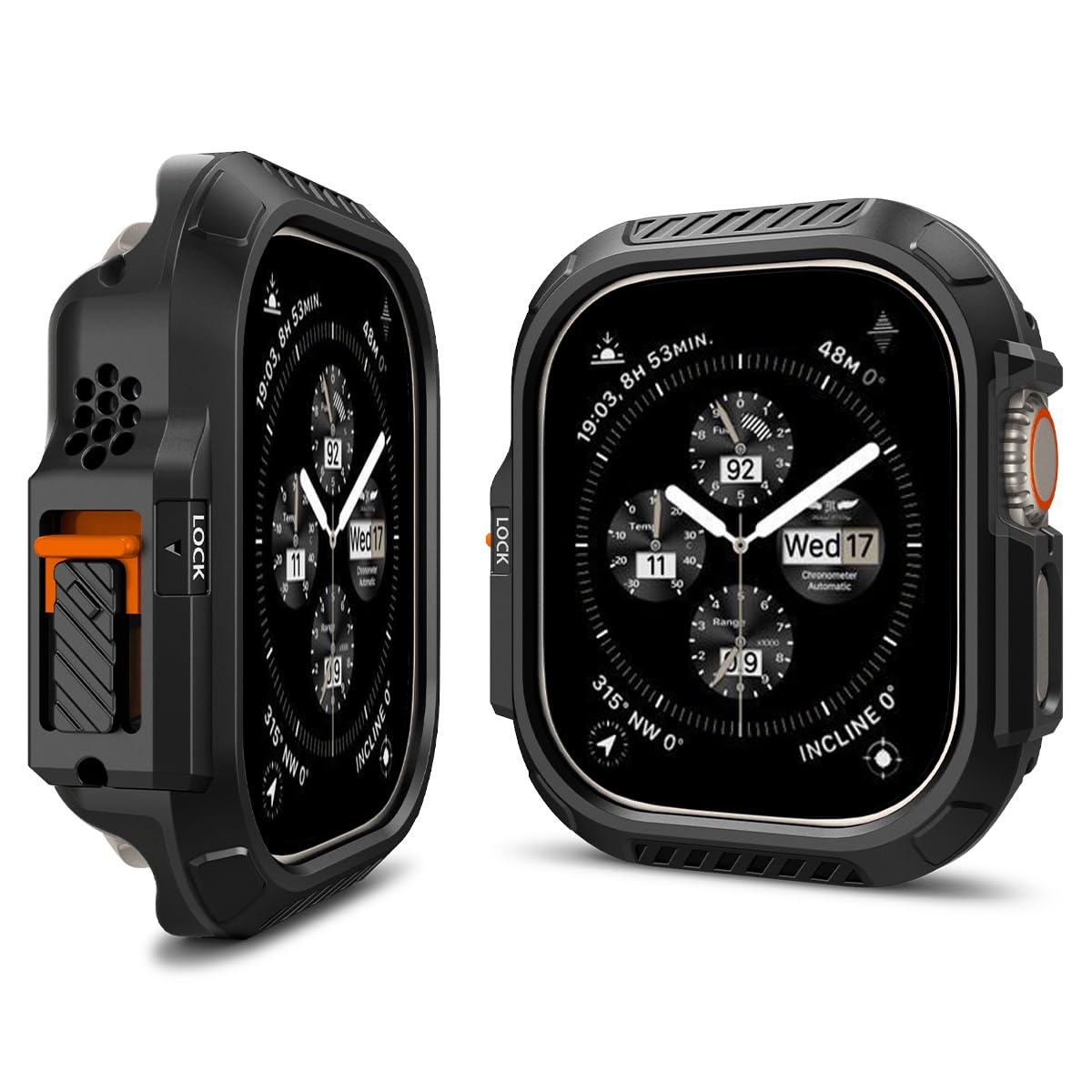 Spigen Apple Watch 49mm Ultra Seri 3/2/1 ile uyumlu Kılıf Lock Fit Black - ACS06208