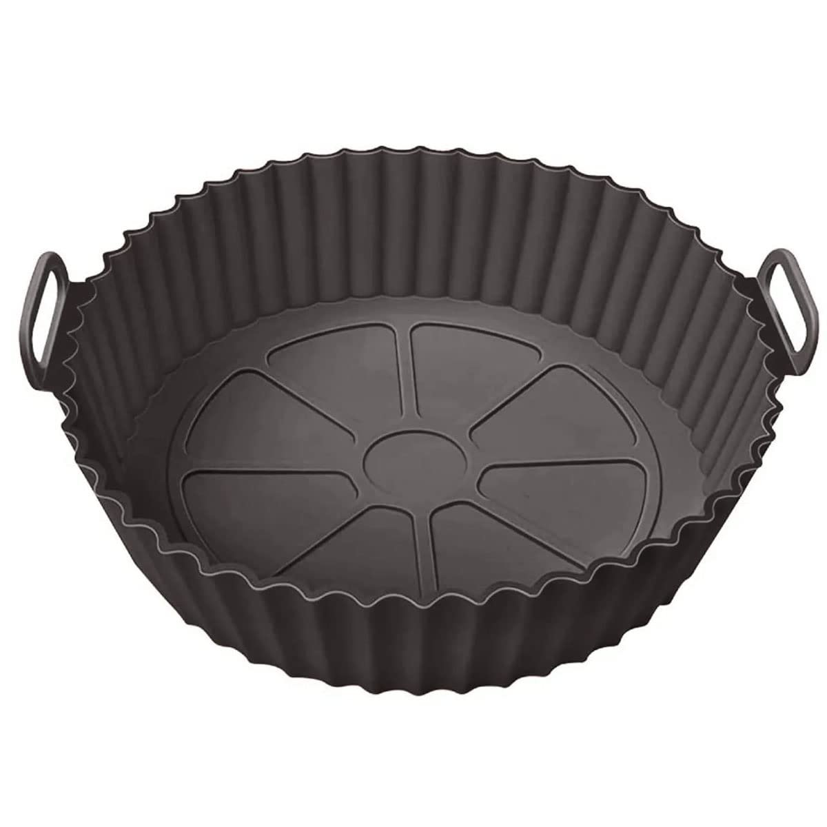 Lirazon Airfryer Silikon Pişirme Kabı, Yuvarlak Hava Fritözü Aksesuarı, Tüm Airfryerlara Uyumlu Yıkanabilir Leke Tutmaz Esnek Kızartma Tepsisi… (Antrasit)