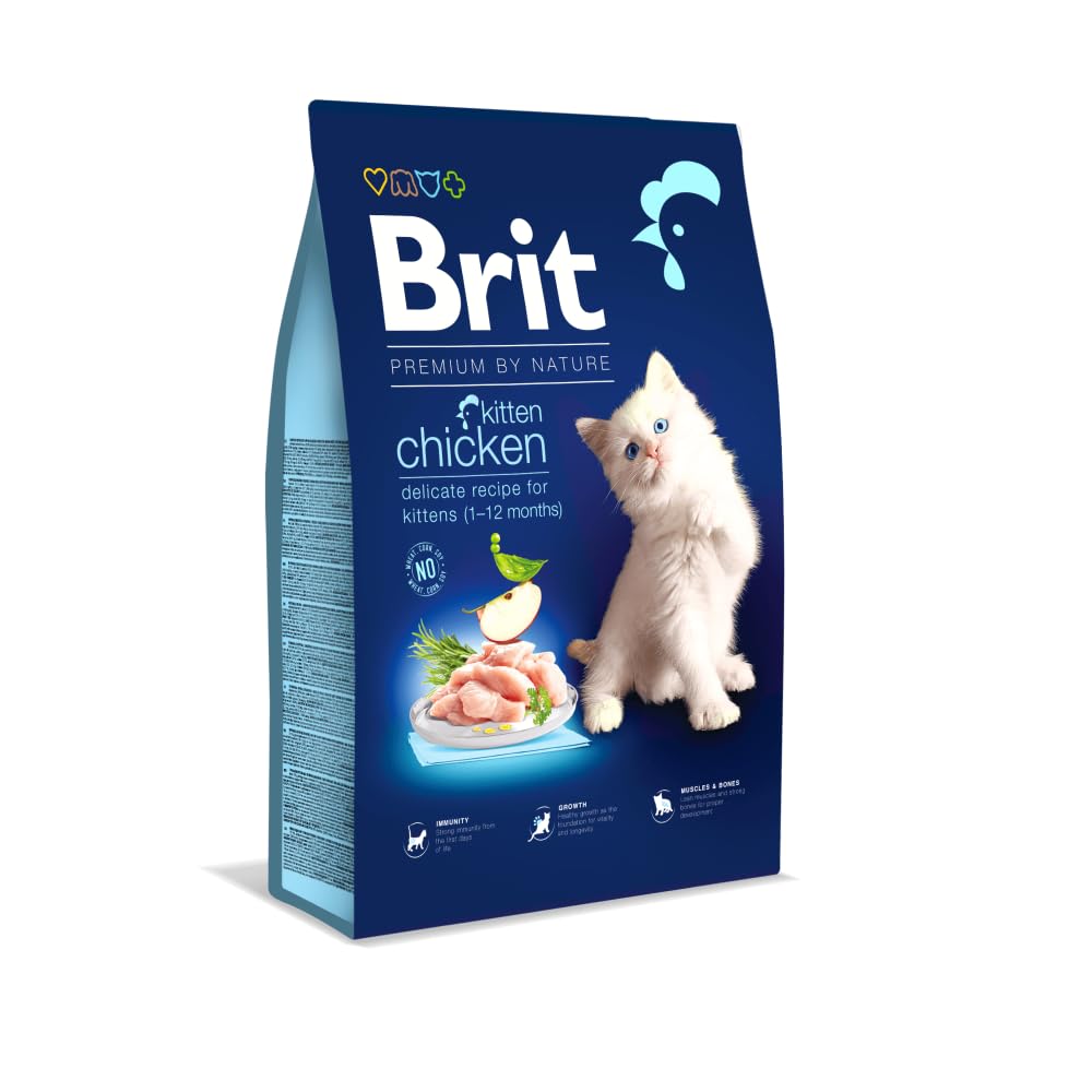 Brit Premium By Nature Yavru Kediler İçin, Tavuk Etli Kuru Mama, 8 kg