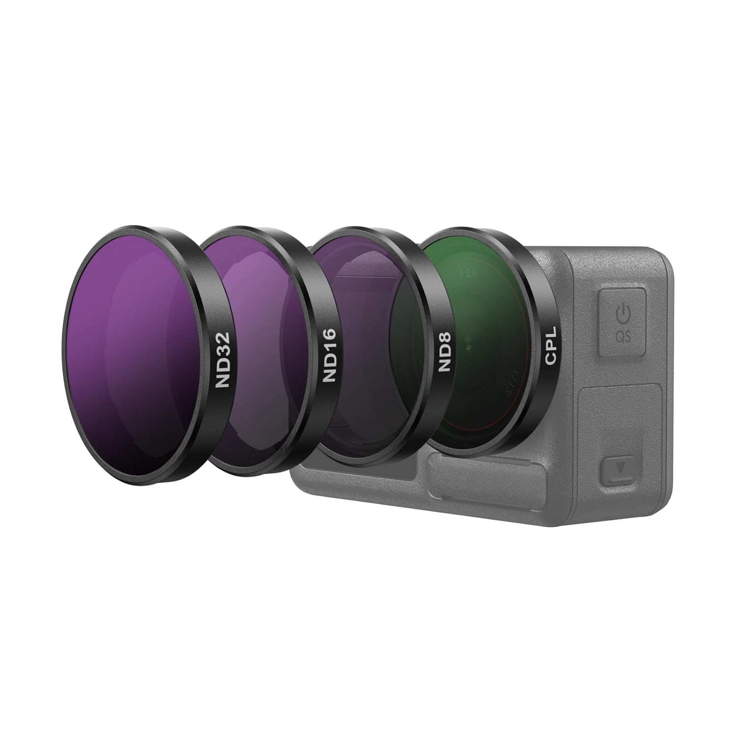 TELESIN DJI Action 3 için Kamera Lensi Takma Seti, 4'lü Paket CPL ND32 ND16 ND8 Polarize Nötr Yoğunluk HD Filtre Lens Koruyucu Kapak DJI Aksiyon Aksesuarları için