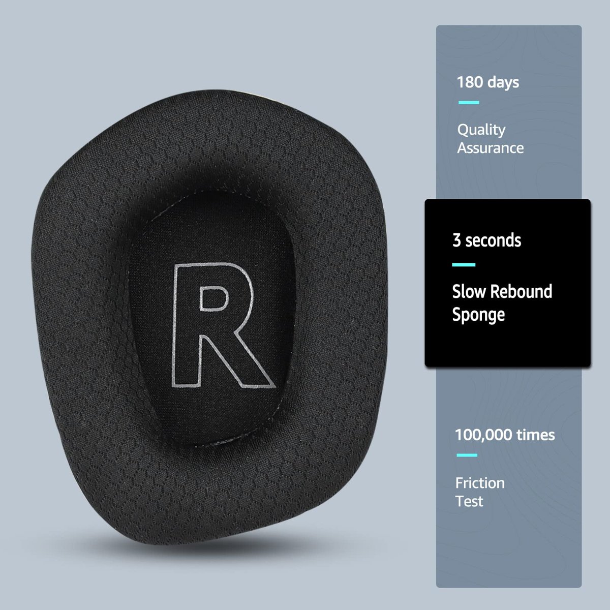 Logitech G733 Oyun Kulaklığı için Kumaş Yedek Kulak Pedleri, Logitech G335 Kablosuz Kulaklık, Yumuşak Mesh Kumaş ve İzolasyon Köpüğü ile Kulaklık Aksesuarları (Siyah)