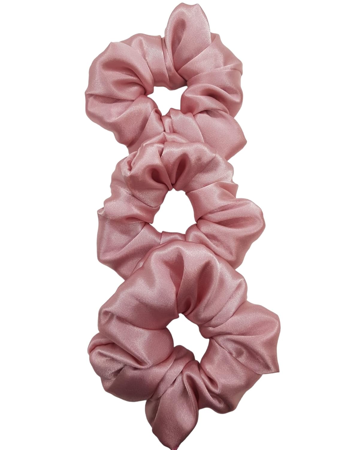 sipariş vakti Saten Saç Tokası Scrunchie Toka 3 Adet (Pembe5)