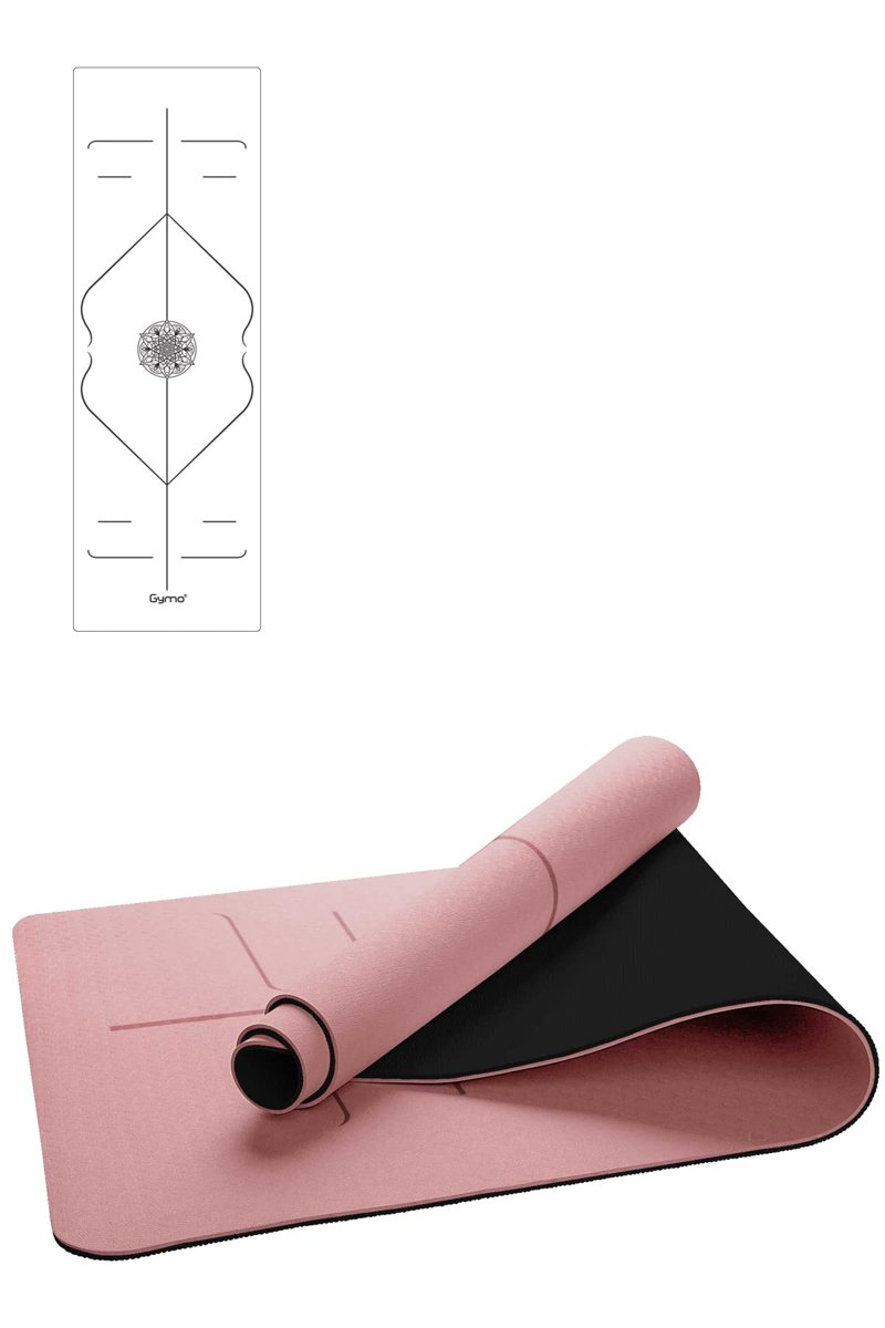 Gymo Hizalamalı 6mm TPE Yoga Matı Pilates Minderi Scarlet