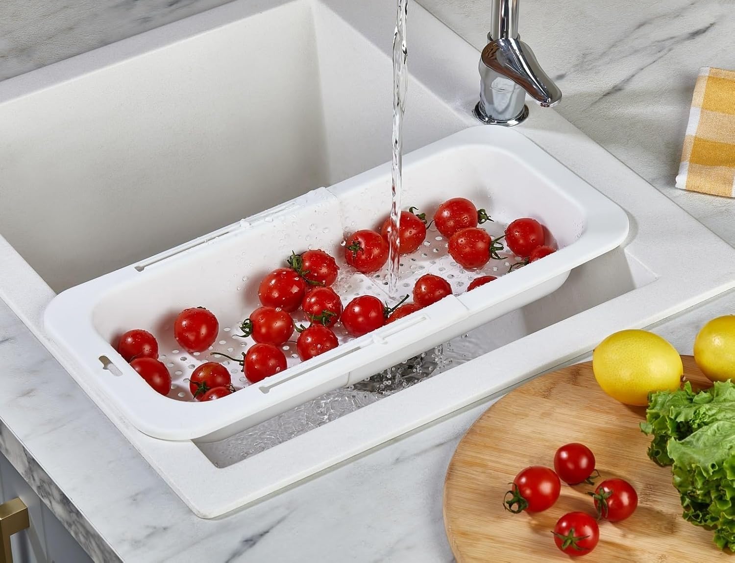 Deconox Sürgülü Açılır Kapanır Pratik Süzgeç, Lavobo Süzgeçi, Salata Süzgeçi (ASORTİ)