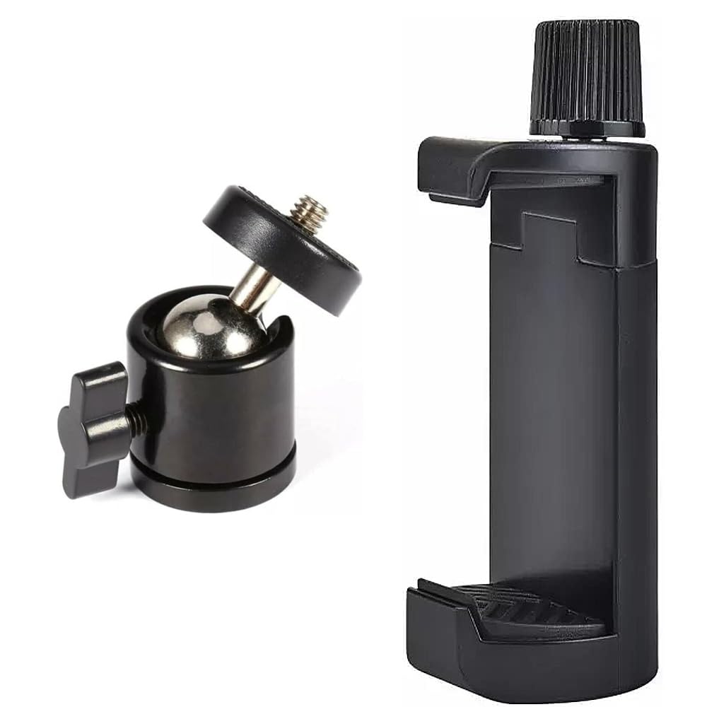 Coverzone Telefon Tripod Tutucu Başlık + Tripod 90° Yönlendirme Aparatı 360 Derece Dönebilen Başlık