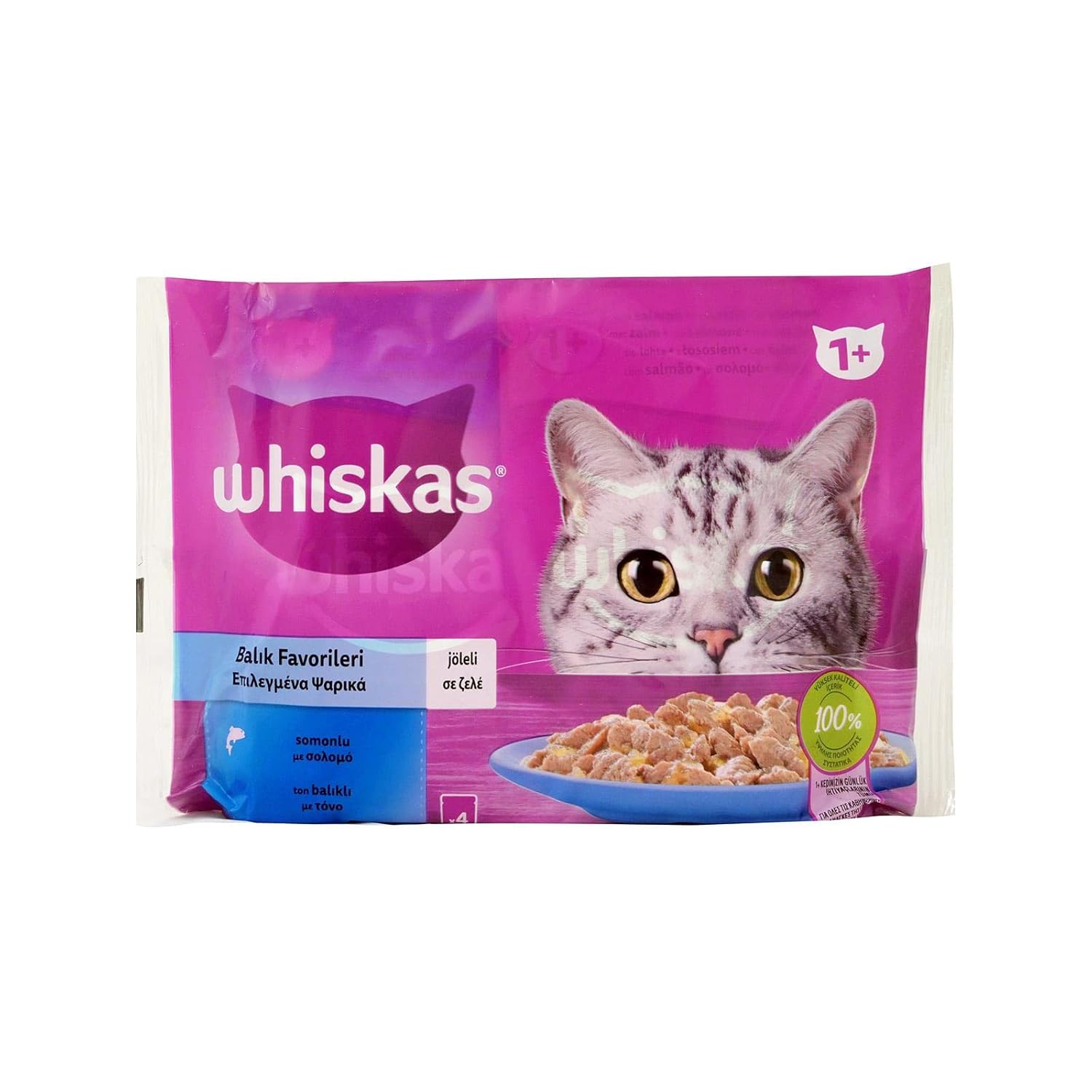 Whiskas Pouch Balık Favorileri Yetişkin Kedi Konservesi 85gr 4'lü