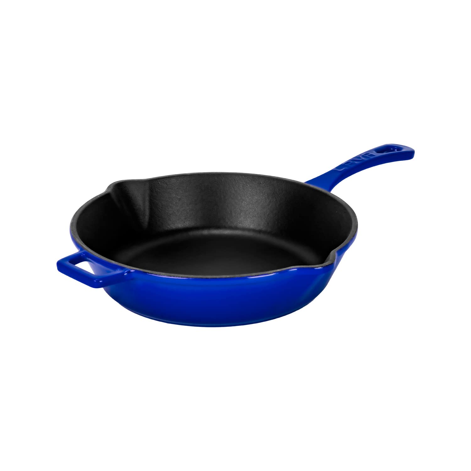 Lava Döküm Yuvarlak Kızartma Tavası Döküm Demir Yekpare Saplı. Çap(Ø)24cm - mavi