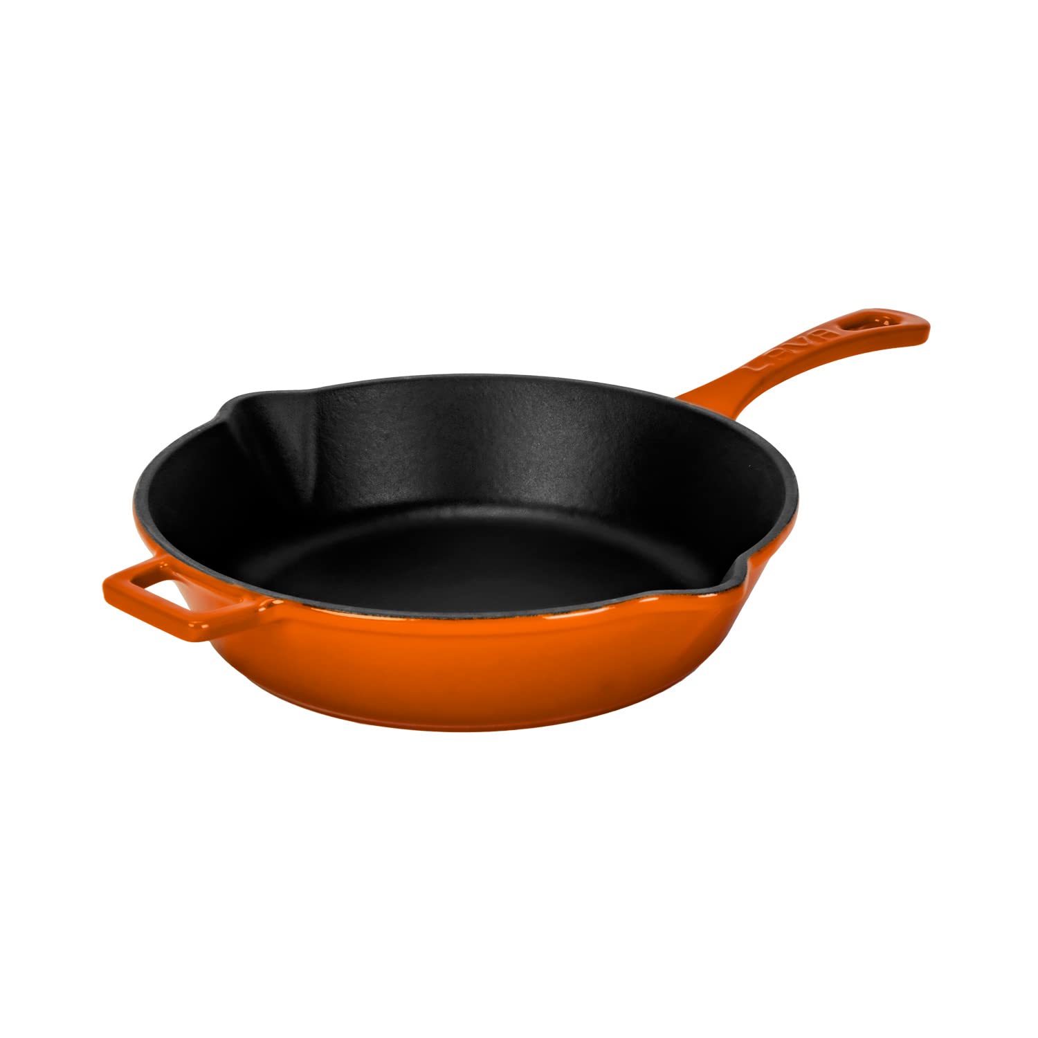 Lava Döküm Yuvarlak Kızartma Tavası Döküm Demir Yekpare Saplı. Çap(Ø)24cm - turuncu