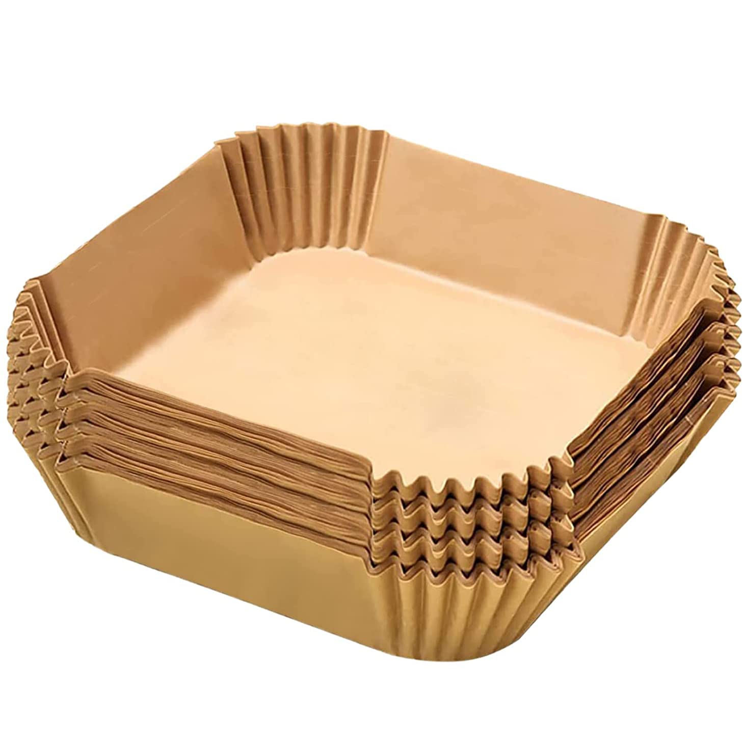 Lirazon Airfryer Pişirme Kağıdı 50 Adet Kare Fırın Tepsisi Yanmaz Yapışmaz Gıda Parşömeni Sıcak Hava Fritözü Aksesuarı